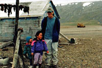 Me with Inuit children in Gambell, AK