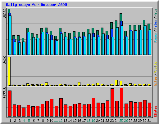 Daily usage for October 2025