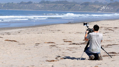 Me photographing Snowy Plovers